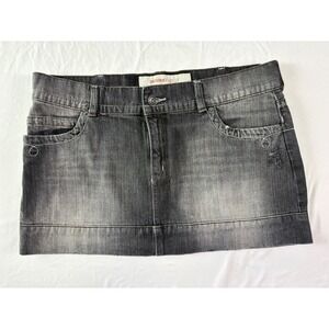 Vintage Mossimo Denim Micro Mini Skirt 10 Distressed Y2K Grunge Cowboy Rodeo